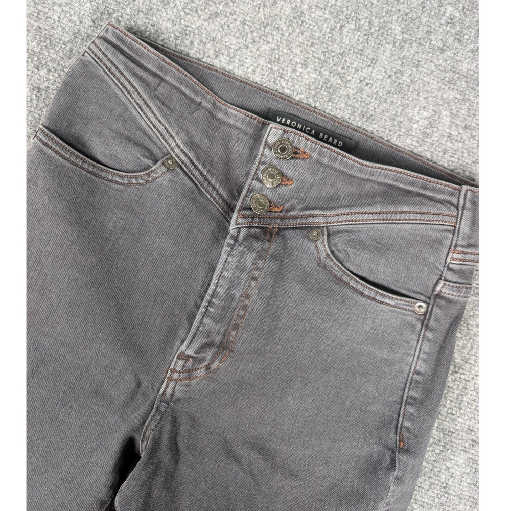 Veronica Beard Jeans Women 27 Grey Beverly Skinny Flare High Rise Moonlight Wash